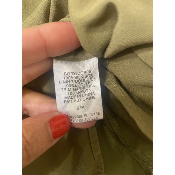 Cabi NYC Clari 100% Silk Charmeuse Cami Camisole Top Oregano Army Green S $187 - Picture 12 of 13